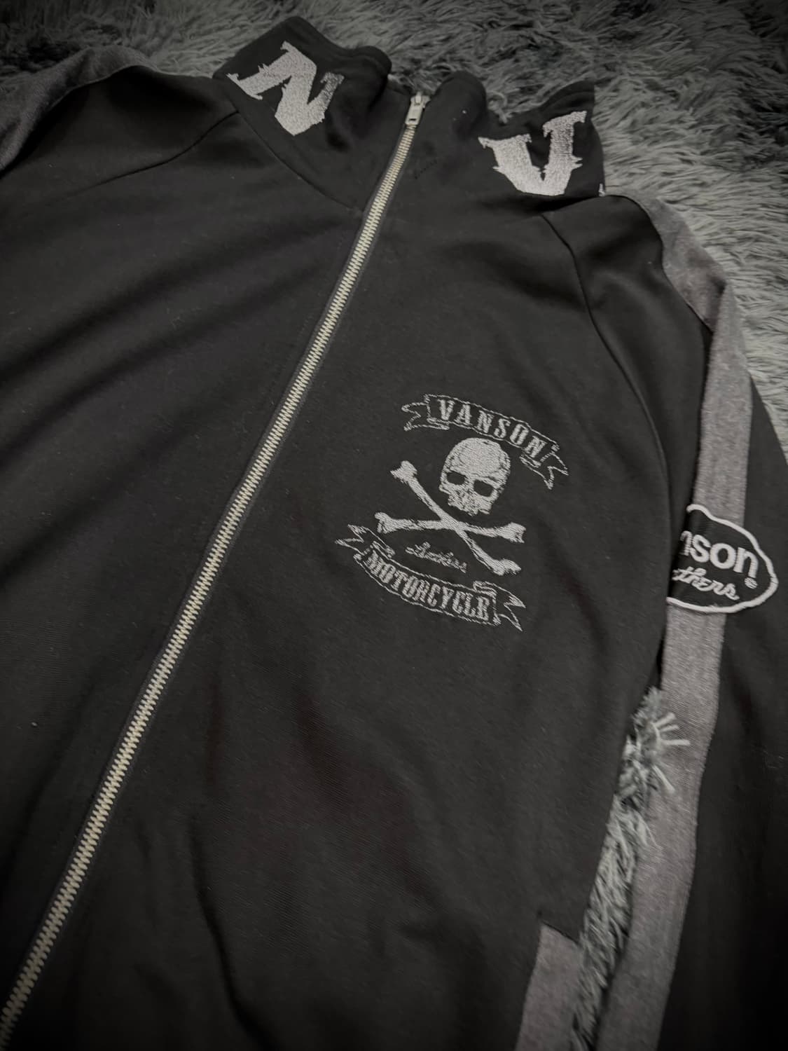 Vanson 실버 스컬 블랙 트랙져지 상품이미지3