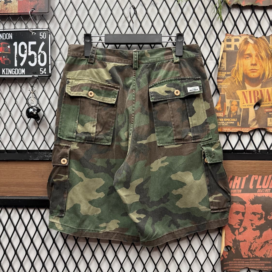00s USA VINTAGE 카고 반바지 카모플라쥬 패턴 그린 상품이미지2