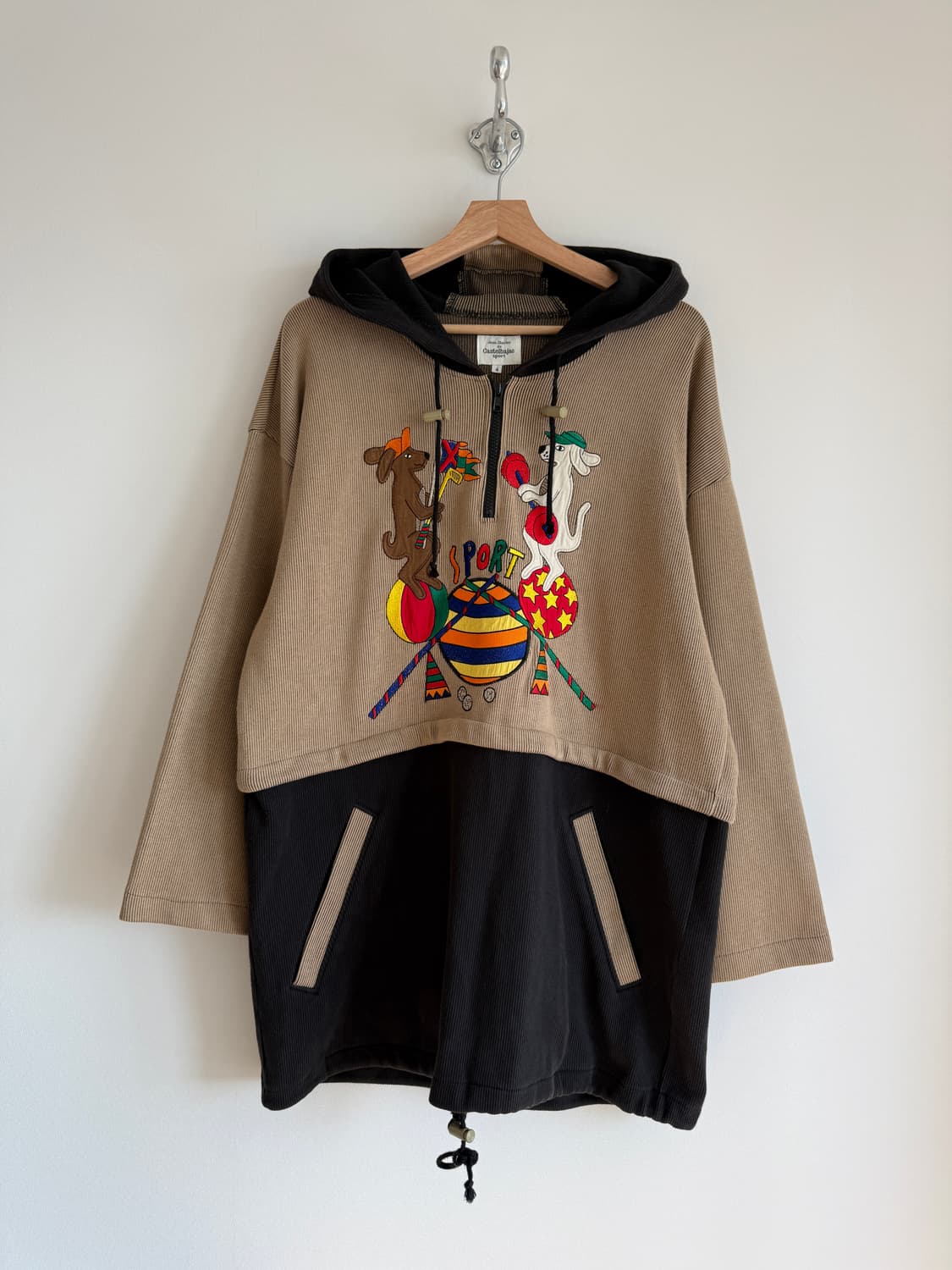 올드 까스텔바작(Castelbajac) 하프 집업 롱 후드 상품이미지1