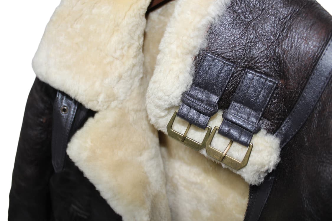 1990s USA 쉽스킨 B-3 폭격기 무스탕 시어링 자켓 상품이미지10