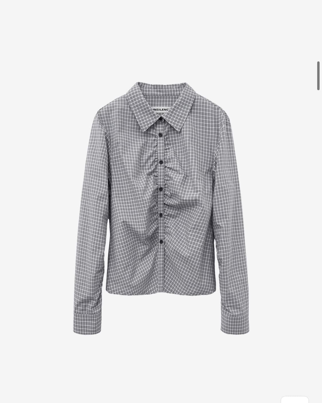 [인사일런스우먼] 셔링 체크 셔츠 상품이미지4