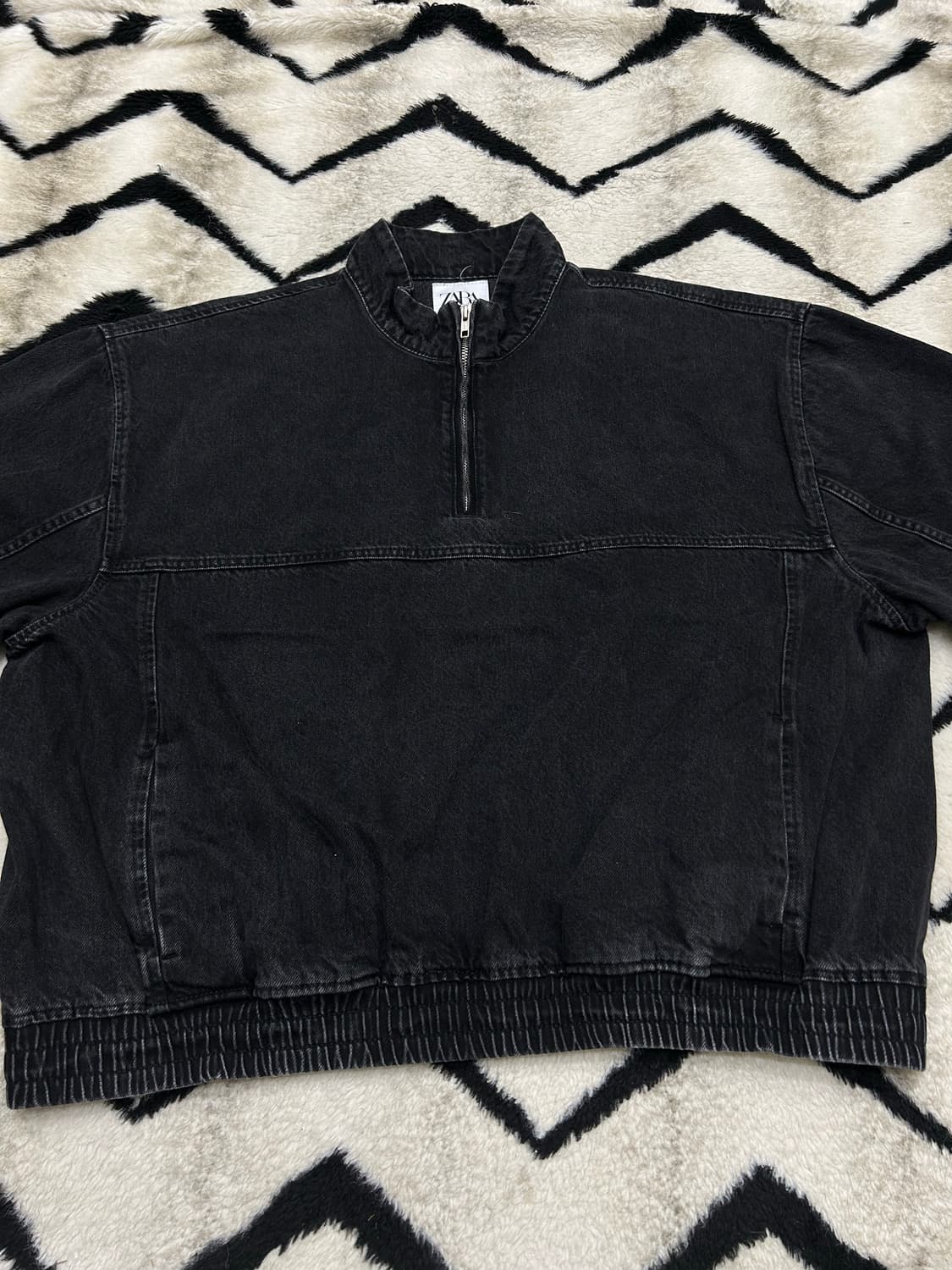 [한국2XL]ZARA 워시드 풀오버 데님/흑청 상품이미지2