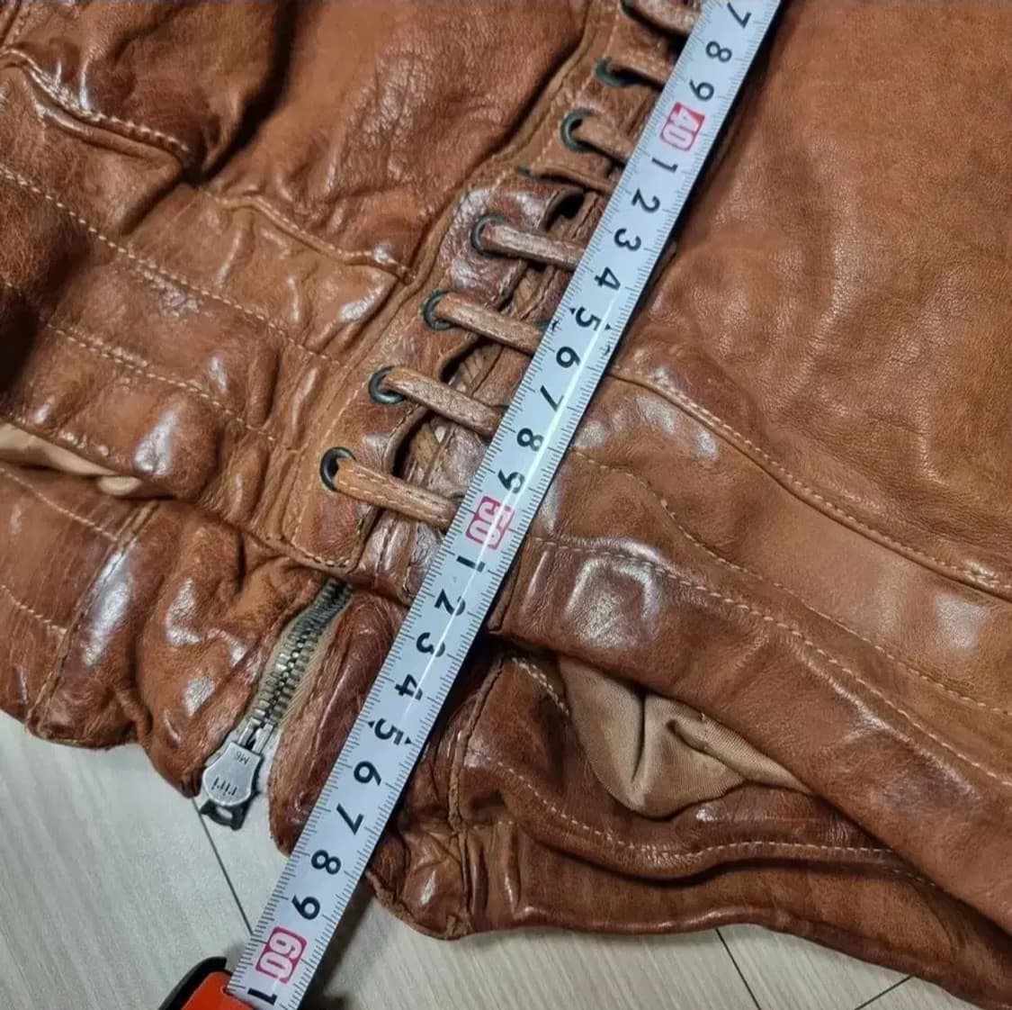 닐바렛 쭈글이 가죽 자켓 브라운(S) 상품이미지8