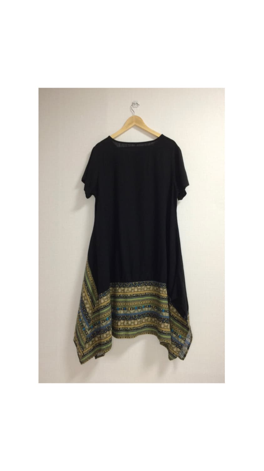 빈티지 에스닉 블랙 반팔 원피스 상품이미지4