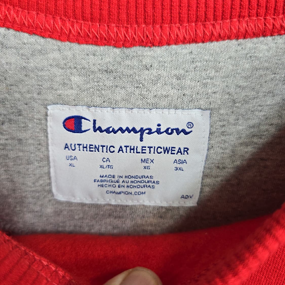 챔피온 빨간색 맨투맨 티셔츠 상품이미지5