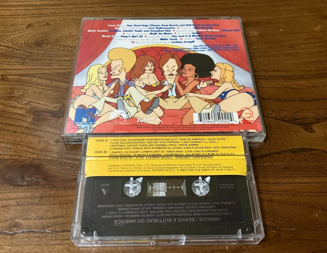 90s 애니 영화 비비스앤벗헤드 OST 라이센스 초판 CD 카세트테이프 상품이미지4