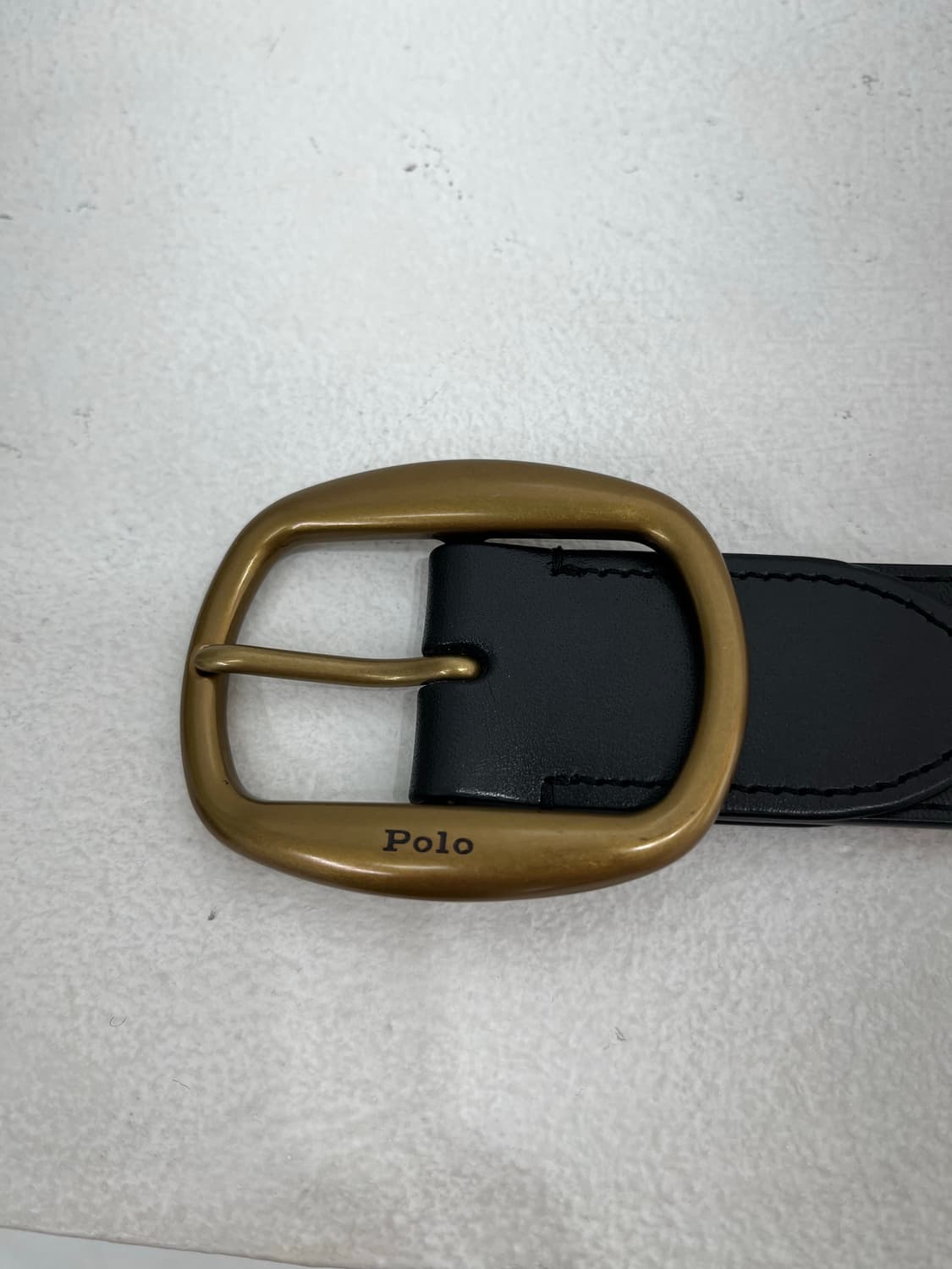폴로 랄프로렌 블랙 가죽 벨트 S 금장 상품이미지1