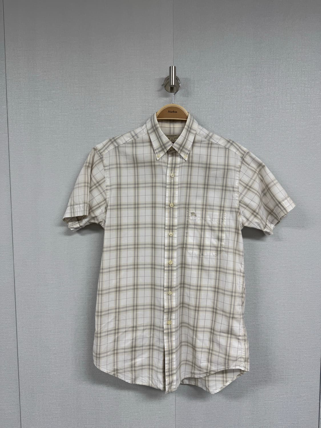 버버리 체크 반팔 셔츠 상품이미지1