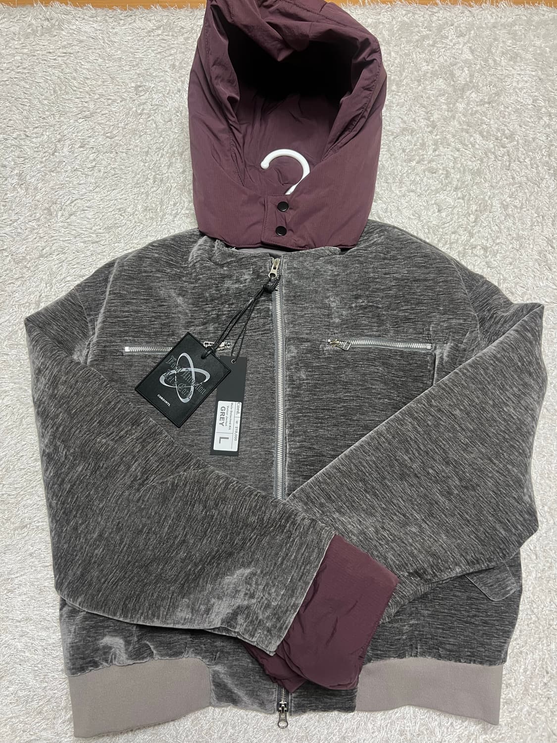 [L] Cord 코드 멜로 디테치드 키트 벨루어 자켓_GR 새상품 상품이미지3