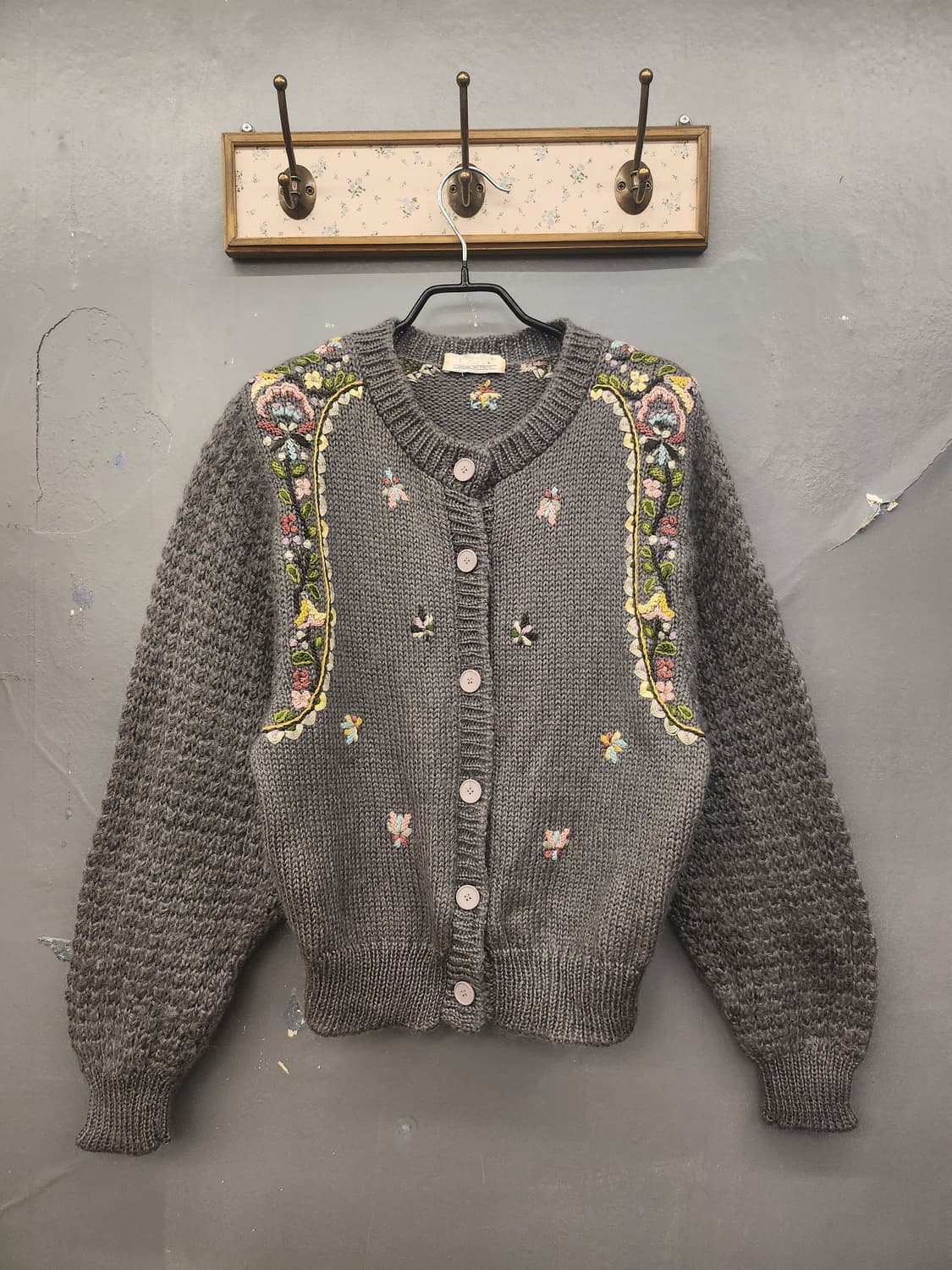 일본빈티지손자수플라워스웨터 상품이미지1