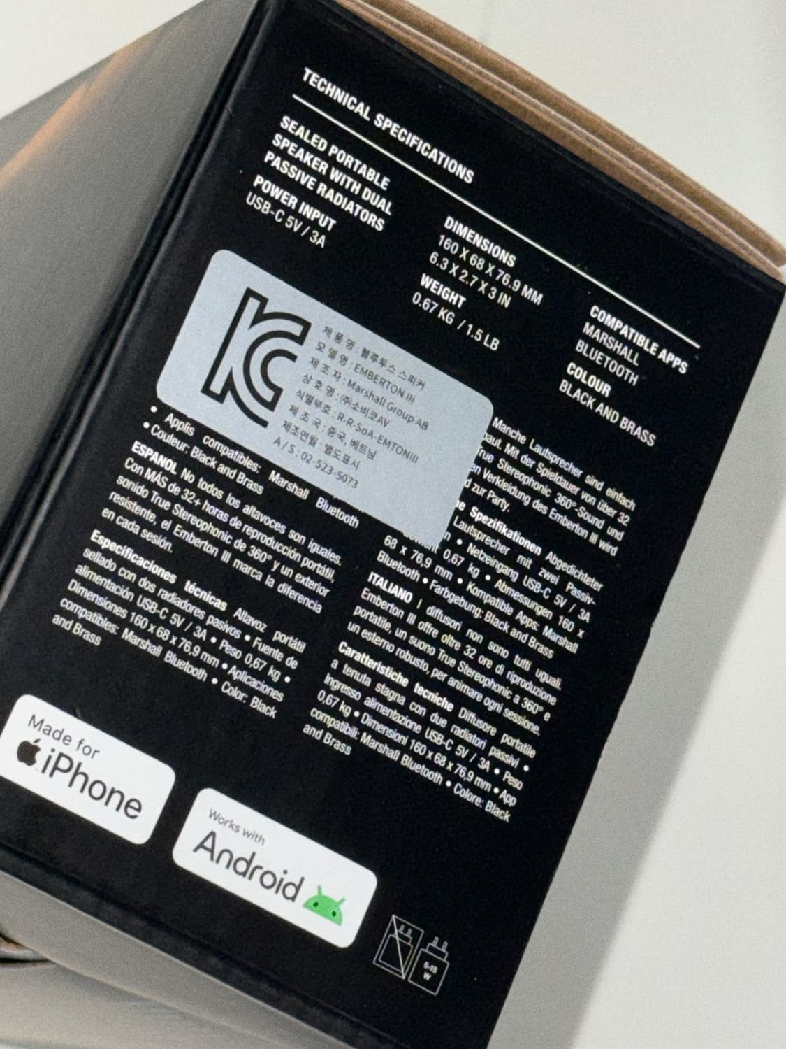 미개봉 소비코 / 마샬 앰버튼3 블랙 스피커 Emberton에서 상품이미지4