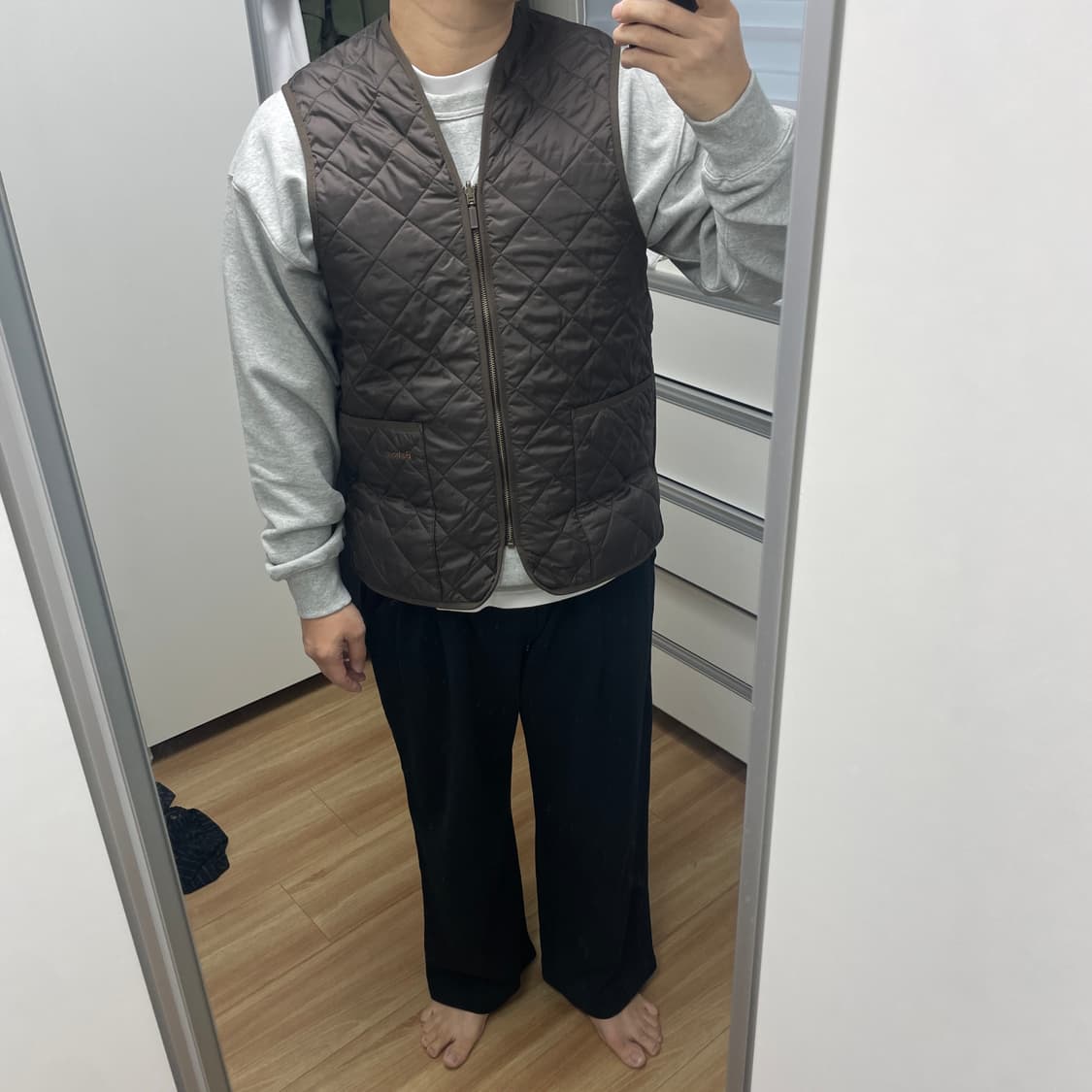 바버 내피 조끼 브라운(40) 상품이미지10