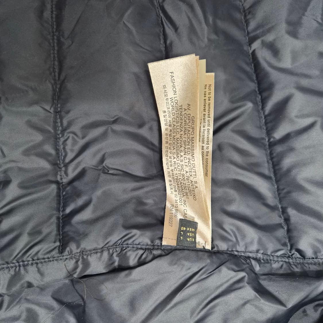 마시모두띠 가죽 배색 다운 패딩 L사이즈 상품이미지5