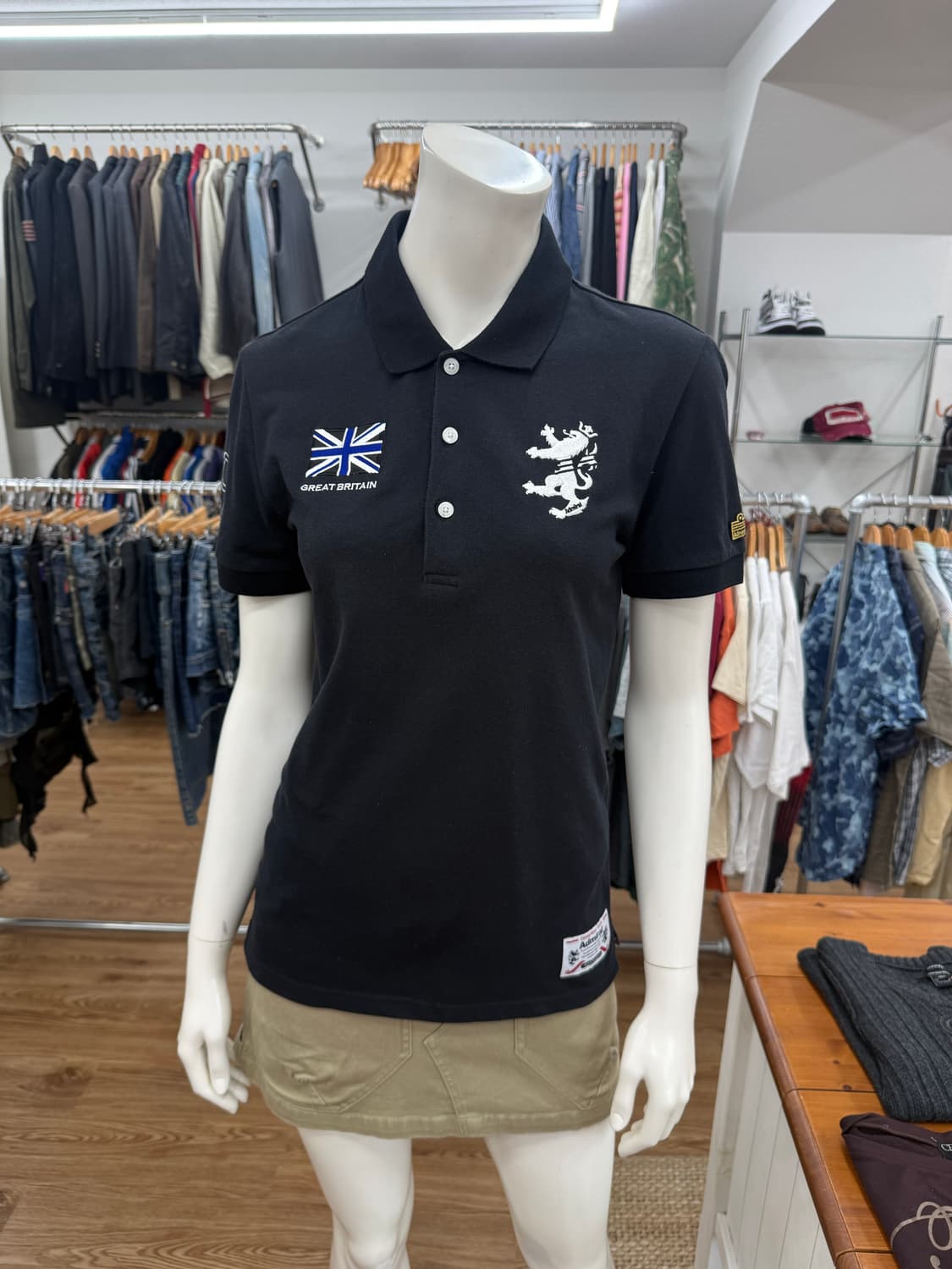 빈티지 Nicole Club for Men 블랙 자수 카라티 상품이미지1