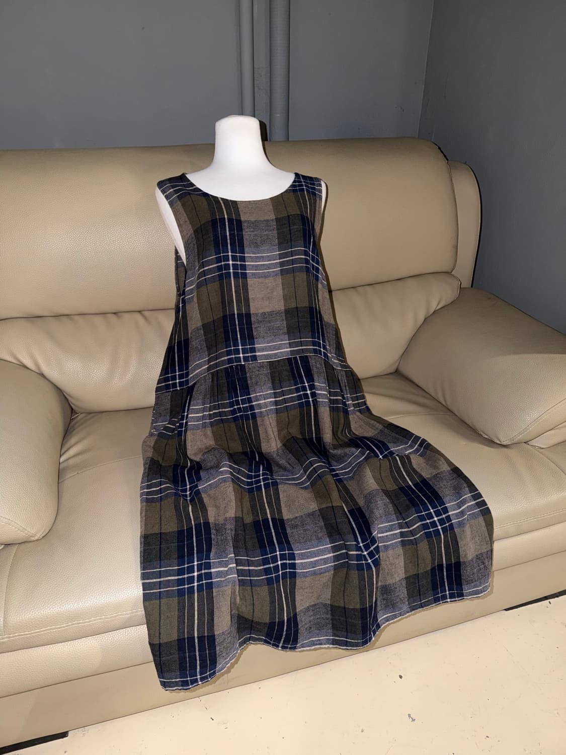 nerd check pattern one-piece 상품이미지1