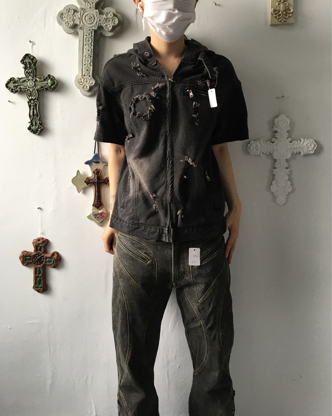 Damage grunge mood hood zip up 상품이미지6