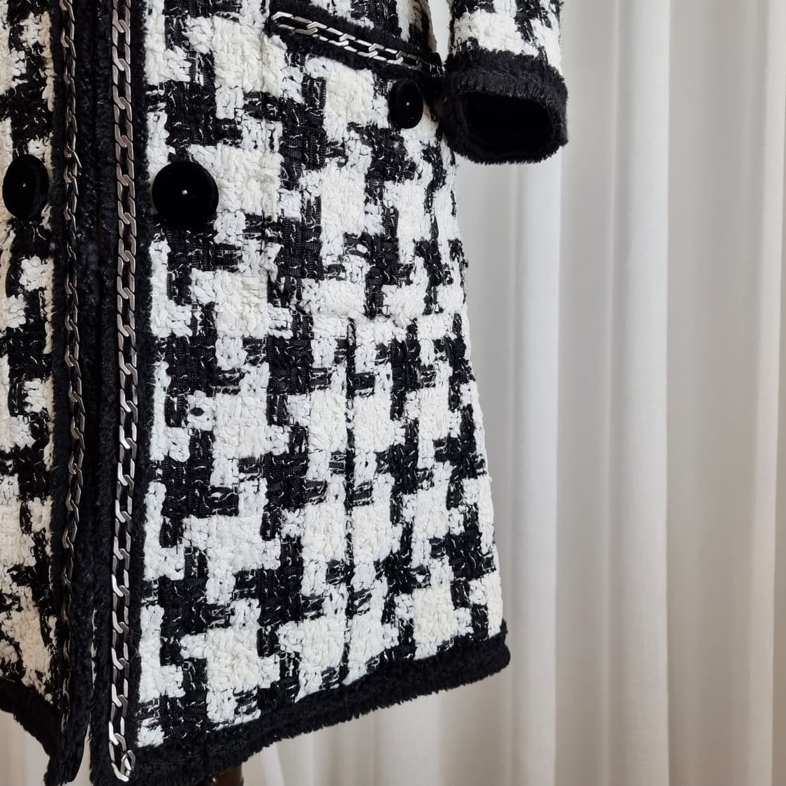 미샤 MICHAA 블랙라벨 프레스티지 울38 트위드 자켓 (55)상태최상 상품이미지6