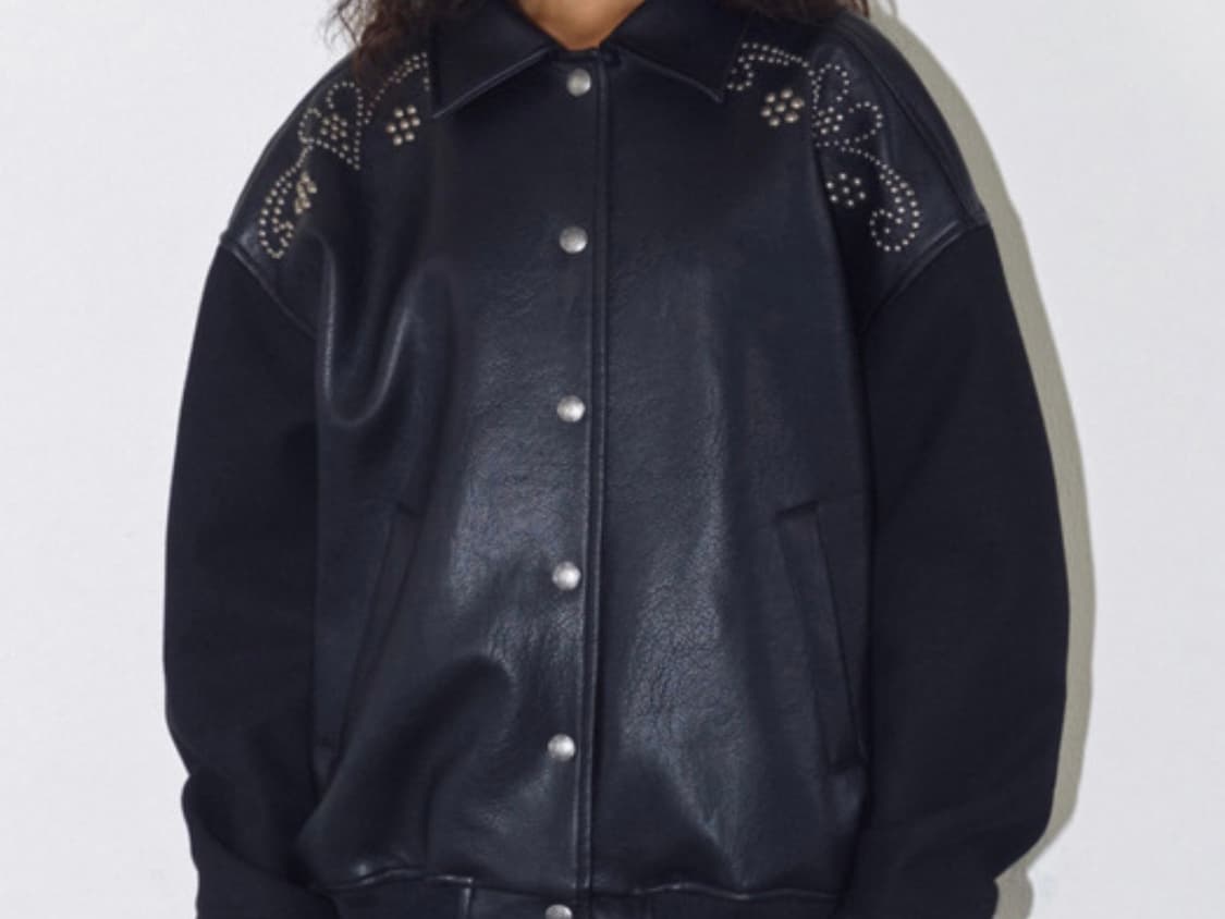 폴리수엠 레더 바시티 자켓 상품이미지1