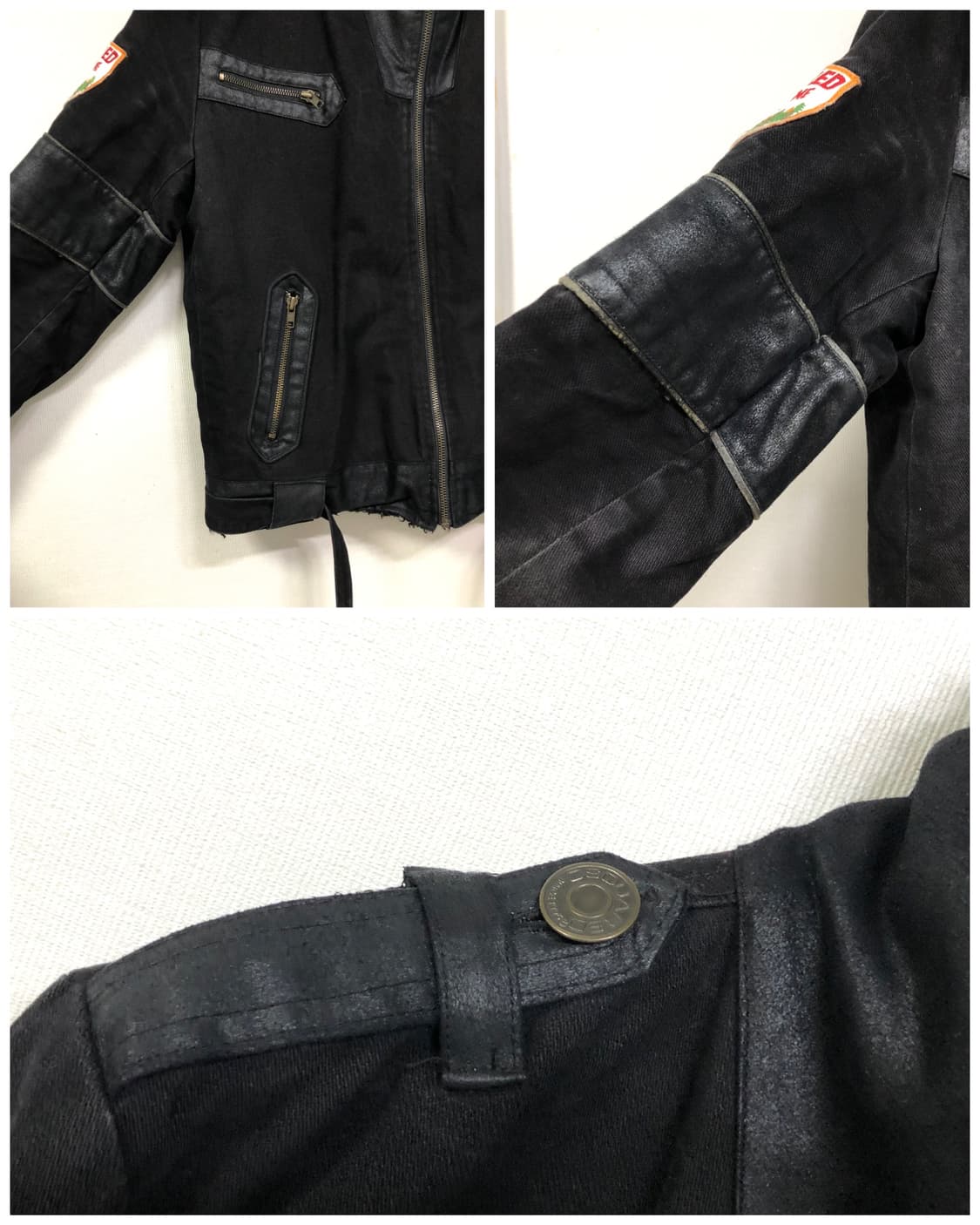 디스퀘어드2 빈티지 남성 양털카라 코튼 레이싱 바이커 자켓 _ 블랙 상품이미지2