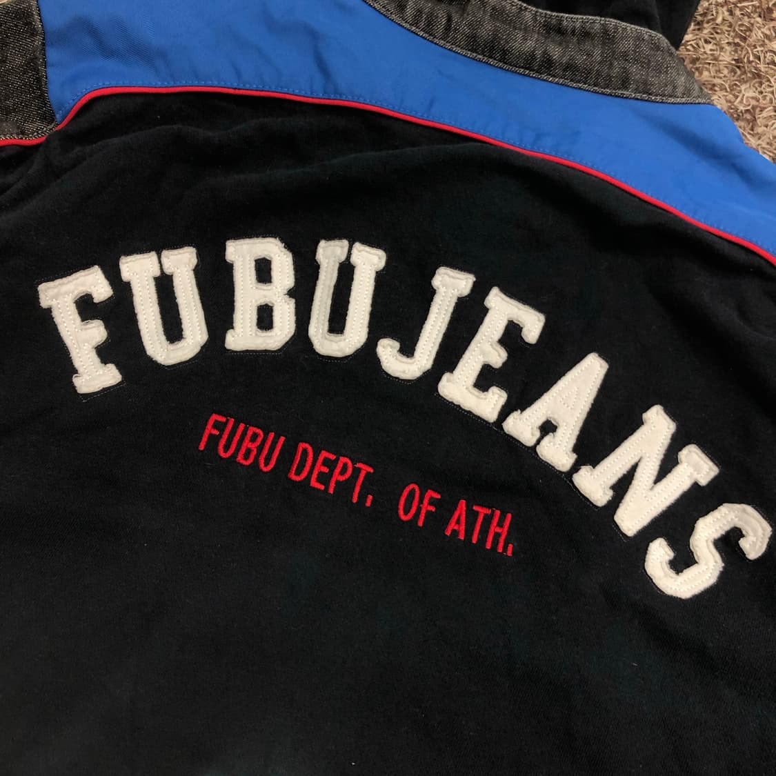 후부 데님 후디드 레이싱 바이커 자켓 상품이미지7