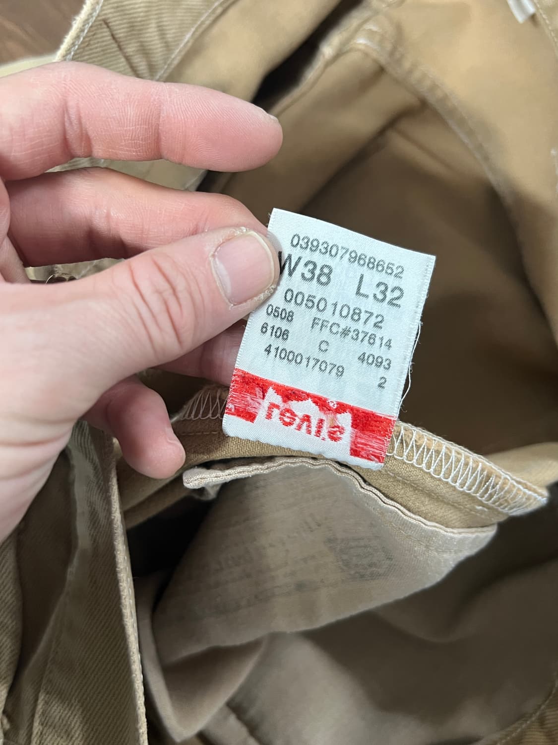 00s Levis 리바이스 501 버튼플라이 베이지 코튼 팬츠 상품이미지9