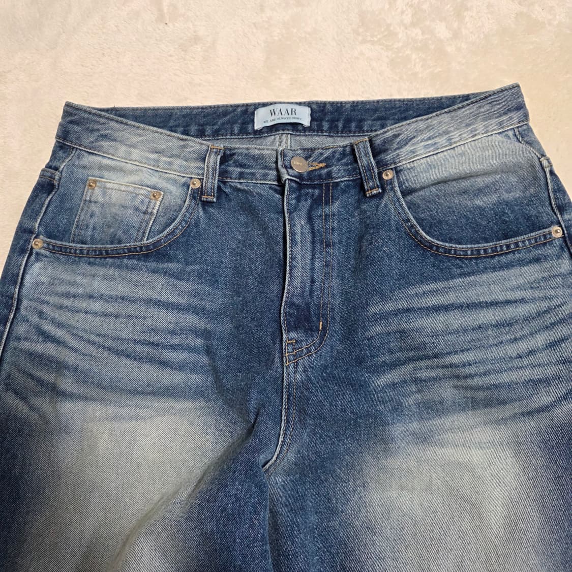 (L)WAAR 와르 워싱 와이드 데님 팬츠 상품이미지2