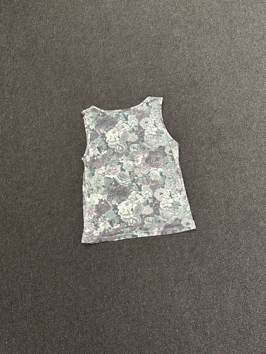 M)Japanese vintage 플라워 프린팅 레이스 나시 상품이미지6