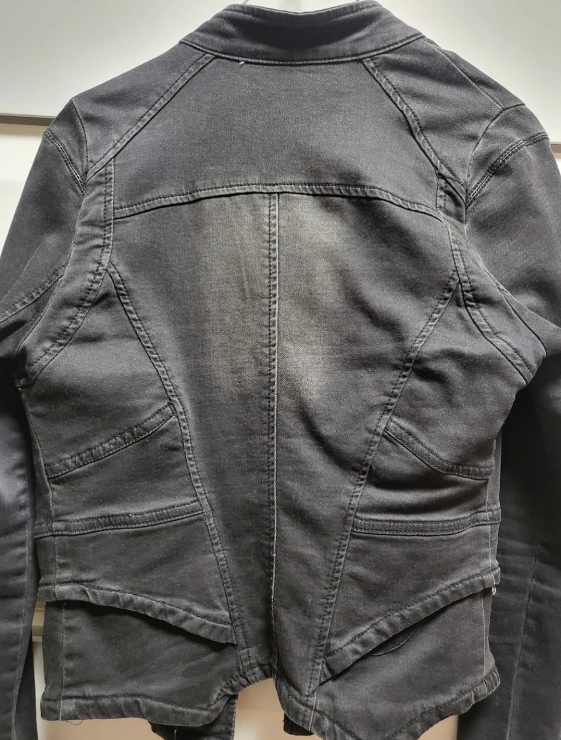 디젤스타일 멀티 지퍼 흑청 데님 빈티지 자켓 M 상품이미지2