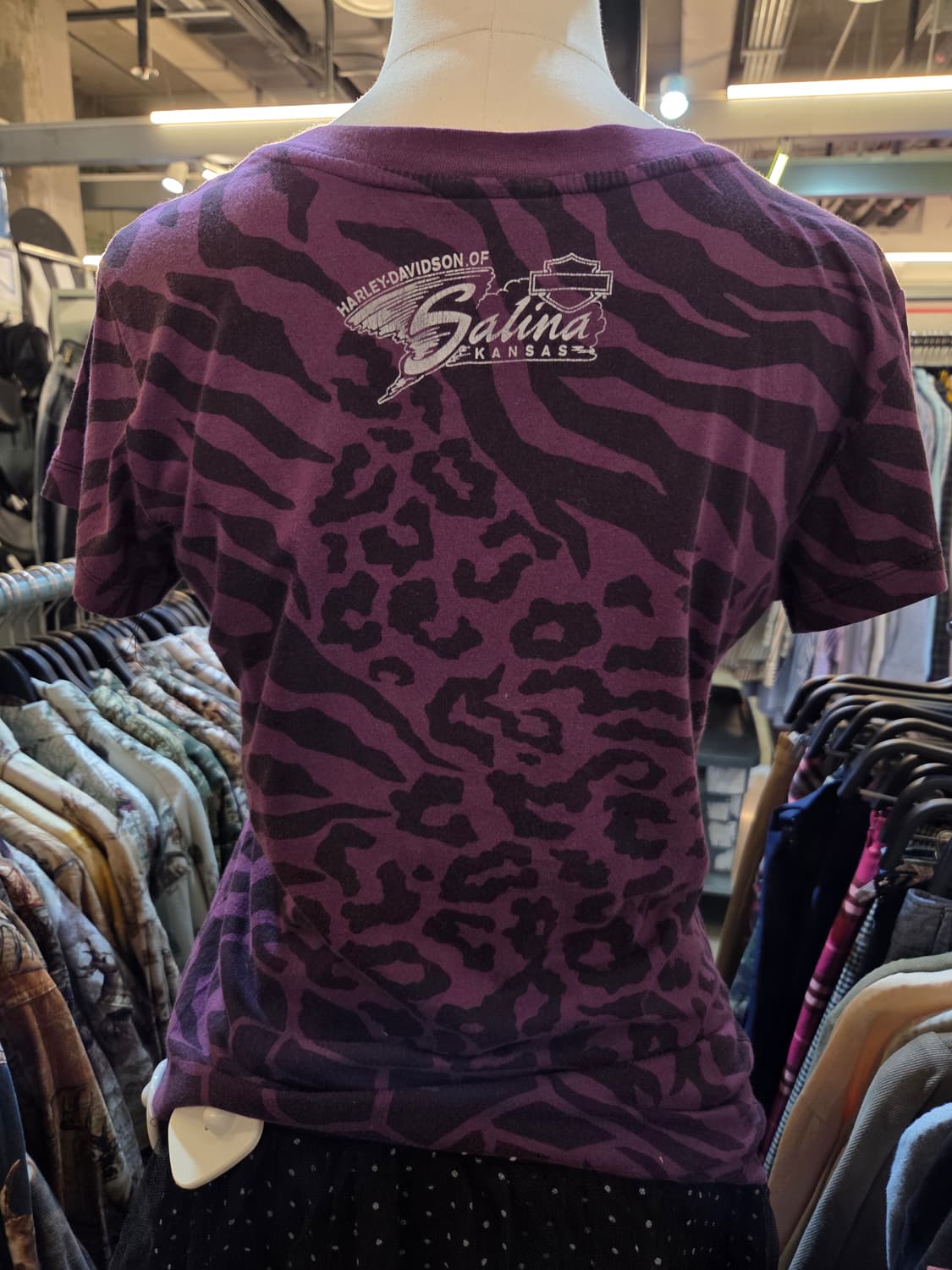 할리데이비슨 퍼플 지브라패턴 반팔티 상품이미지4
