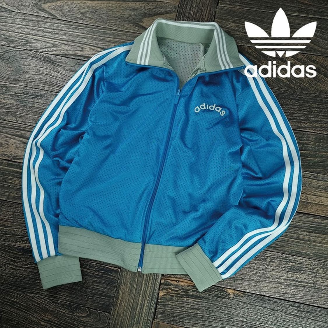 [아디다스] 리버시블 양면 로고 프린팅 삼선 져지 트랙탑 M19621 상품이미지1