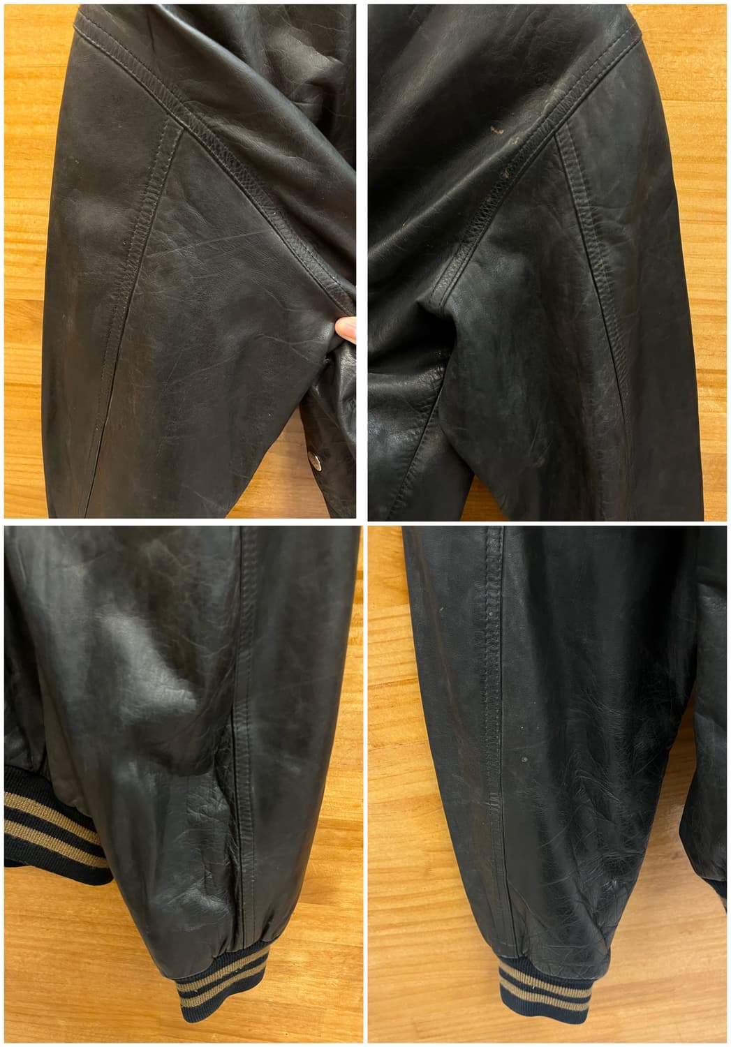 빈티지 소가죽 레더 자켓 블랙 #csz3941 상품이미지9