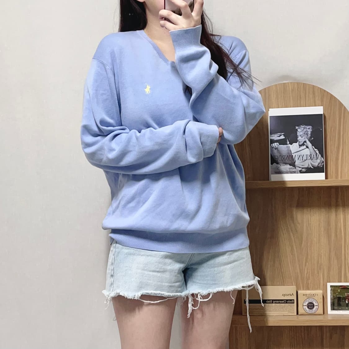 [정품] 폴로 소라 / 옐로우포니 피마코튼 브이넥 니트 [ XL ] 상품이미지1