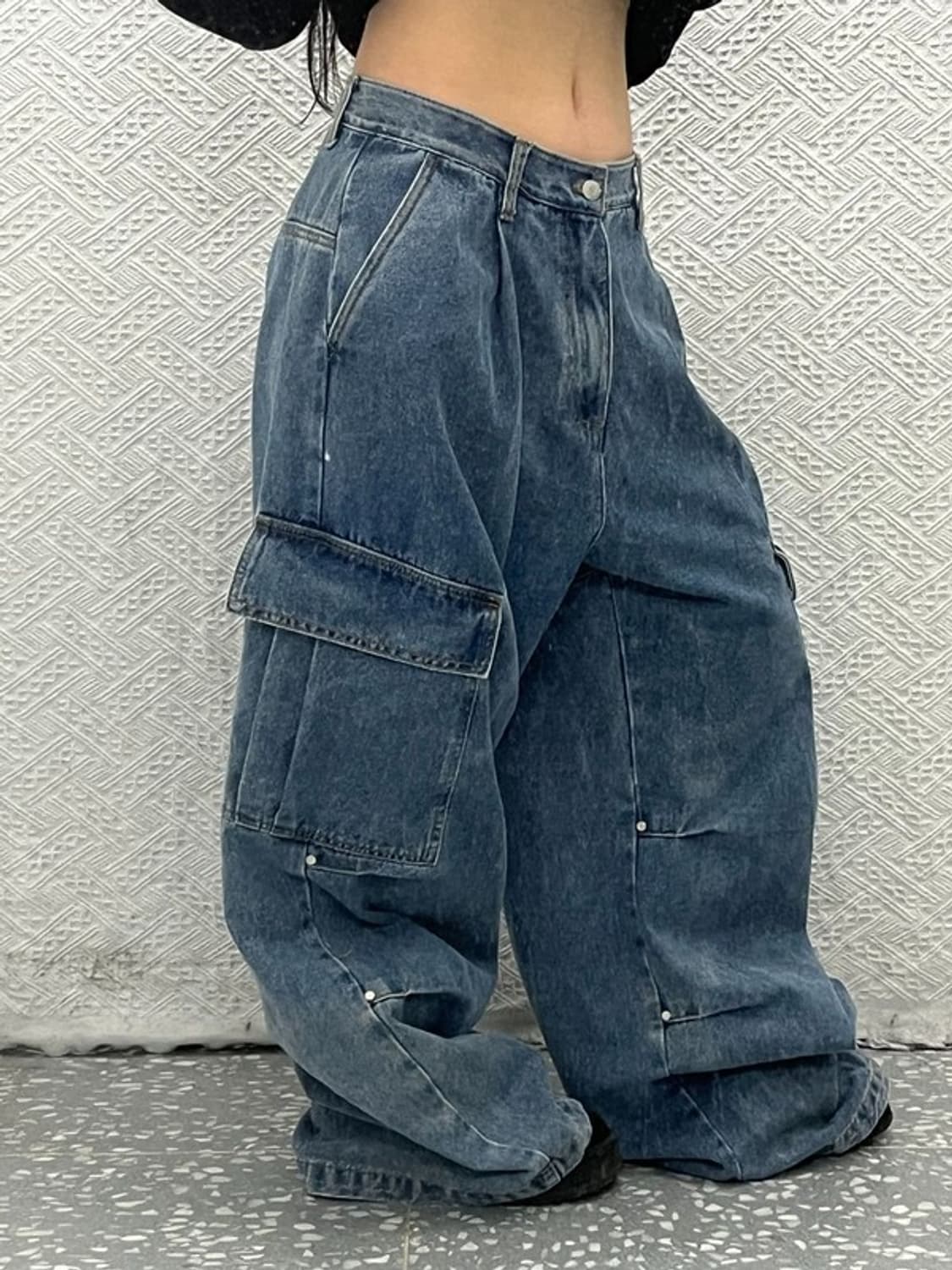 어반드레스 아방가르드 오버핏 힙합 데님 카고팬츠 L C06791 상품이미지1