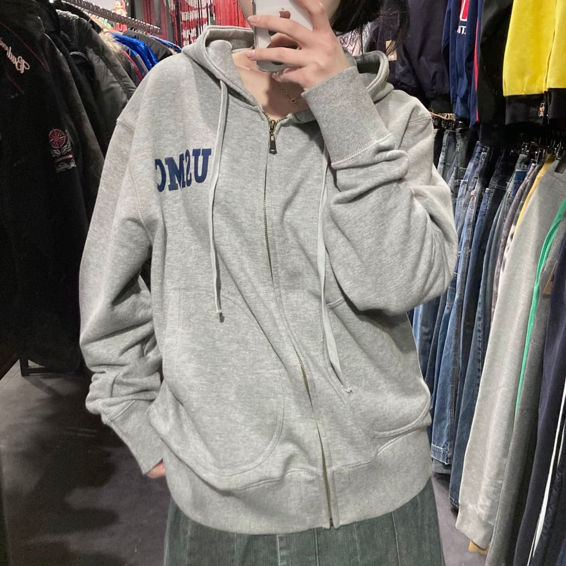 [IM] 올드크로우 USMC 밀리터리 후드집업 그레이 상품이미지2