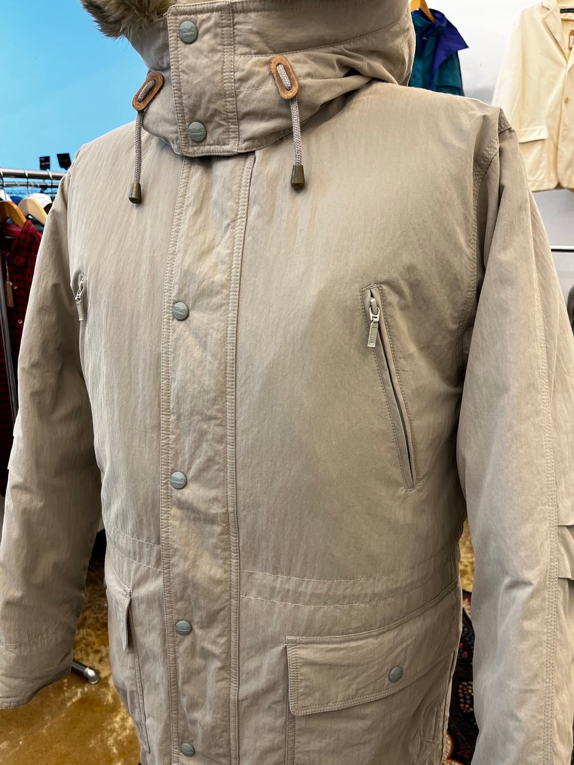 90s 엘엘빈 구스다운 퍼 후디 파카 베이지 상품이미지3