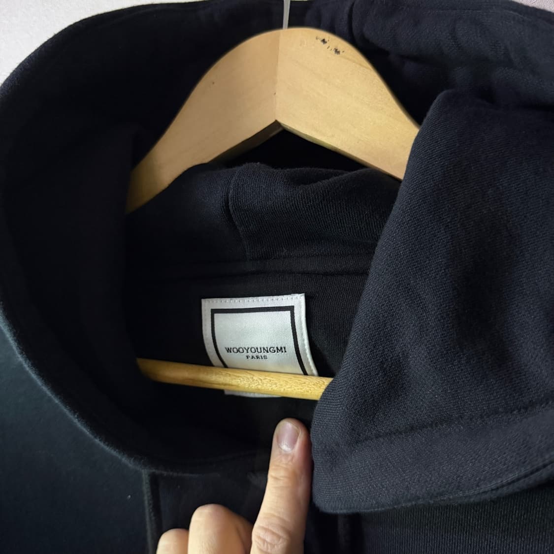 우영미 백로고 오버핏 후드 티셔츠 48 (남성 105정도) 상품이미지7