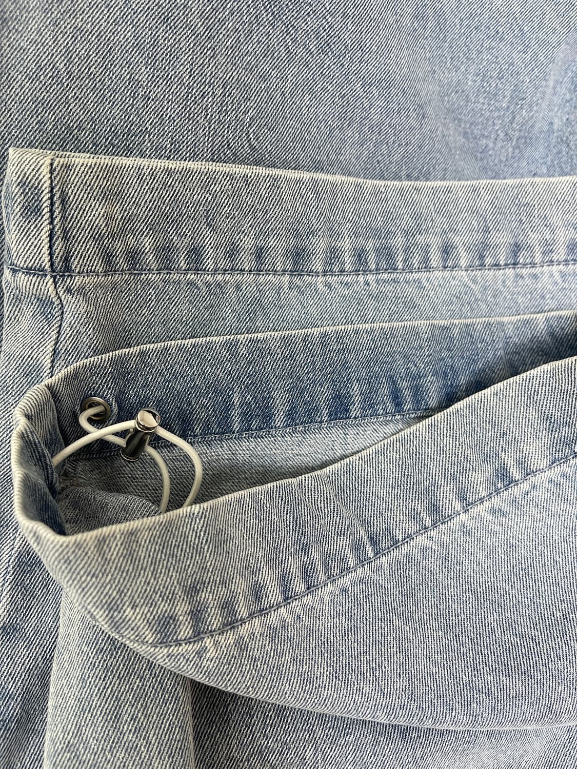 [거의 새것] 우영미 블루 와이드 밴딩 데님 팬츠 50사이즈 상품이미지7