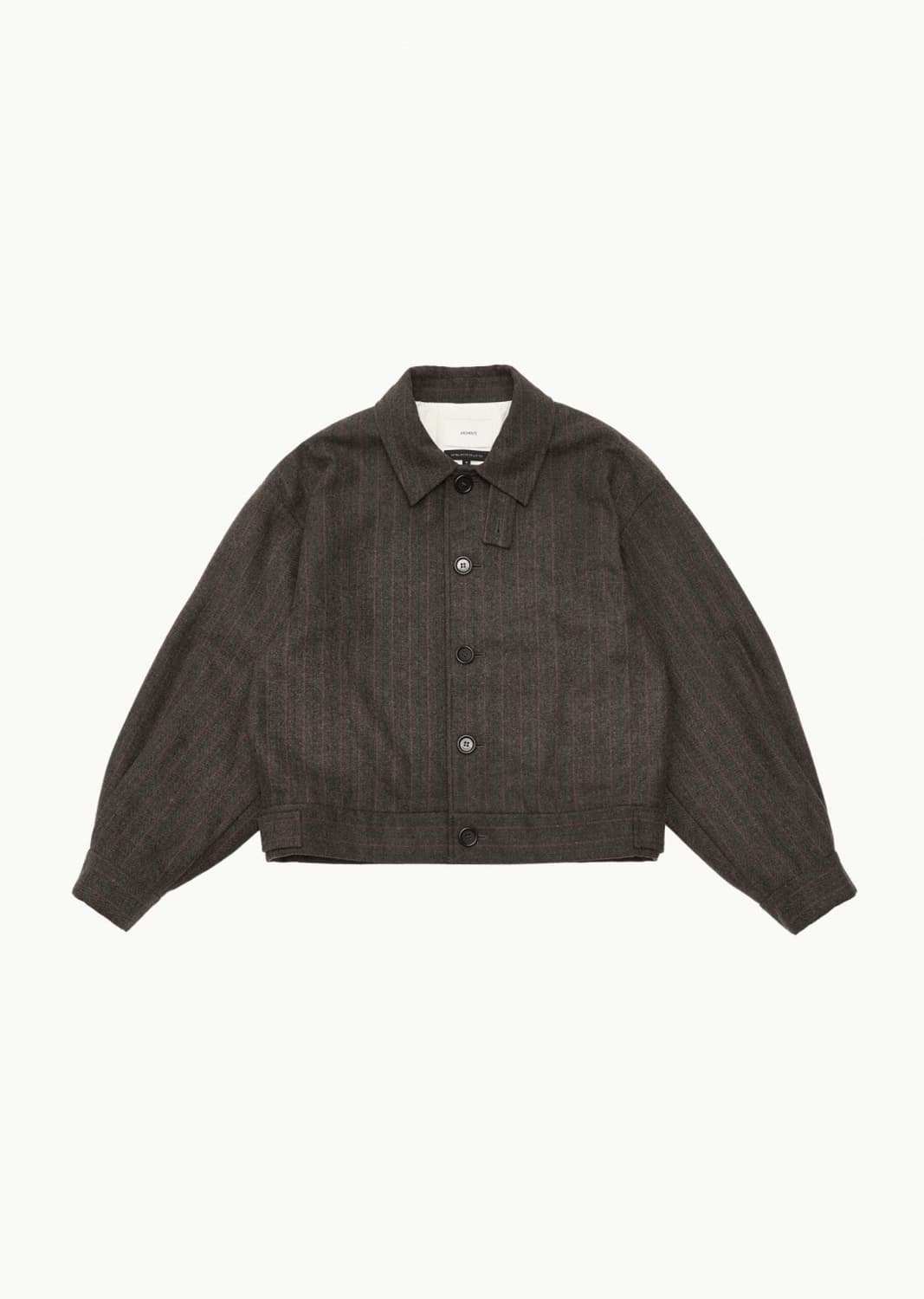 아모멘토 크롭 울 자켓 브라운 스트라이프 L 상품이미지1