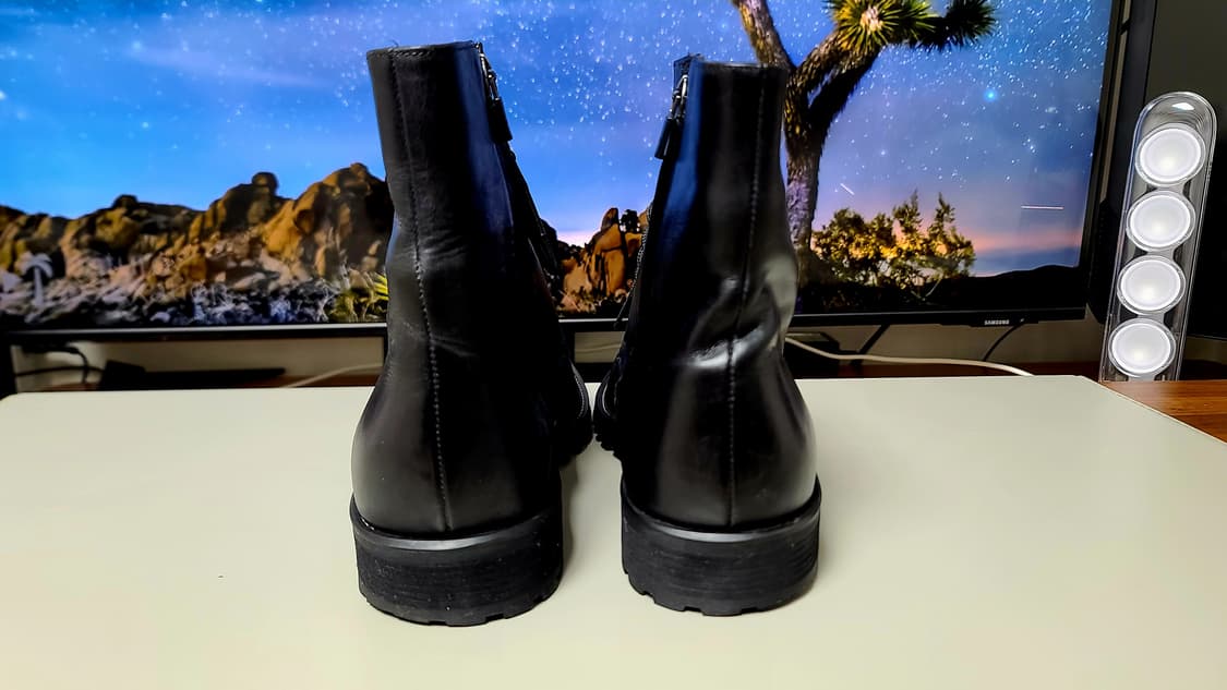 미소페 남성 소가죽 레이스업 워커 265, 블랙 상품이미지2