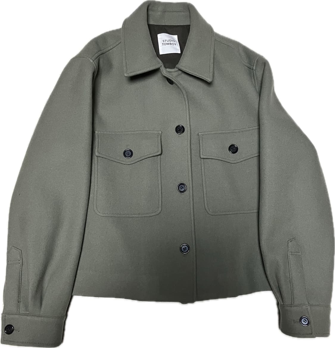 톰보이 숏코트 카키 상품이미지1