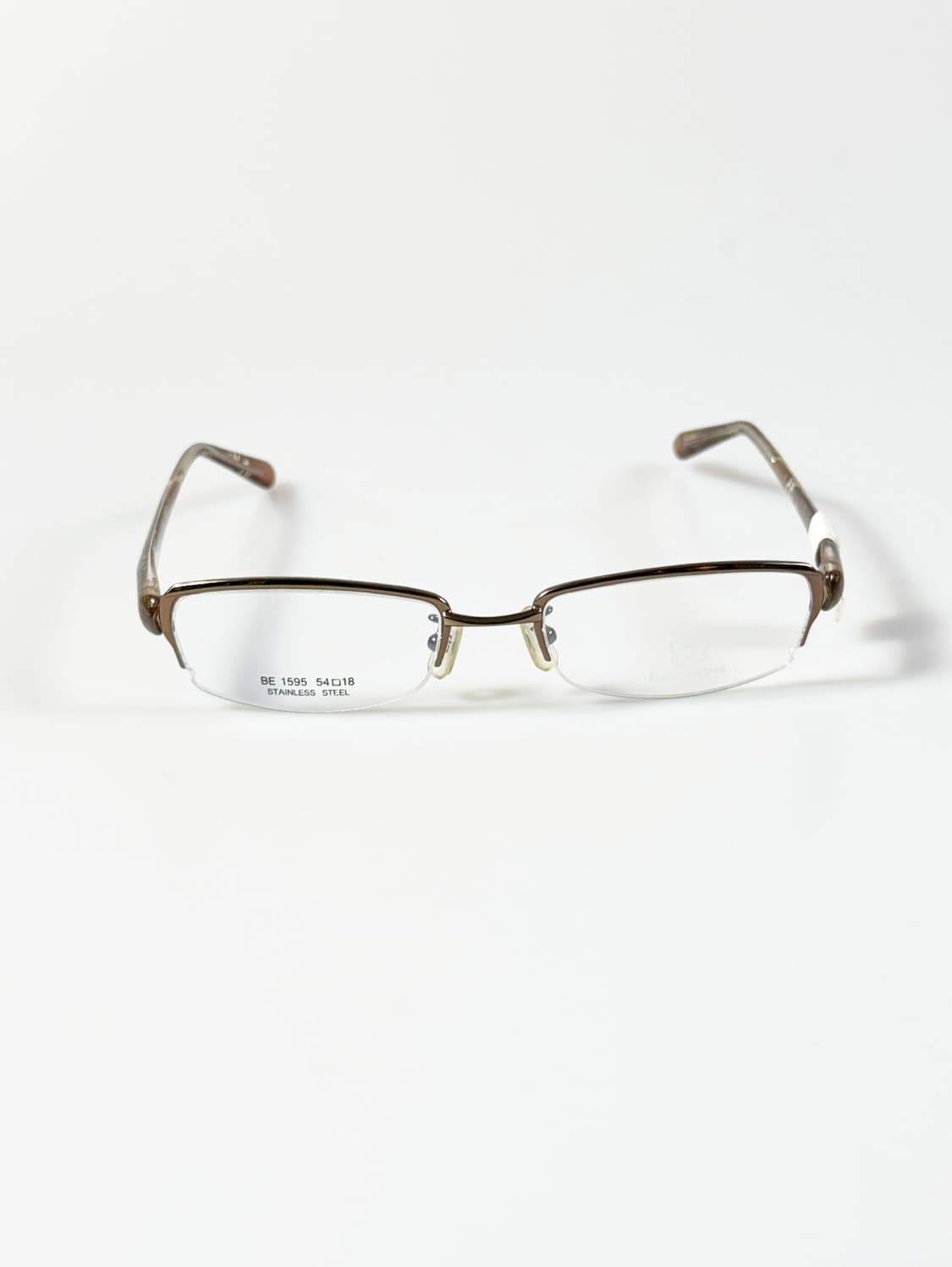 BROWN EYES 반무테 스퀘어 브라운 메탈 빈티지 안경 상품이미지1