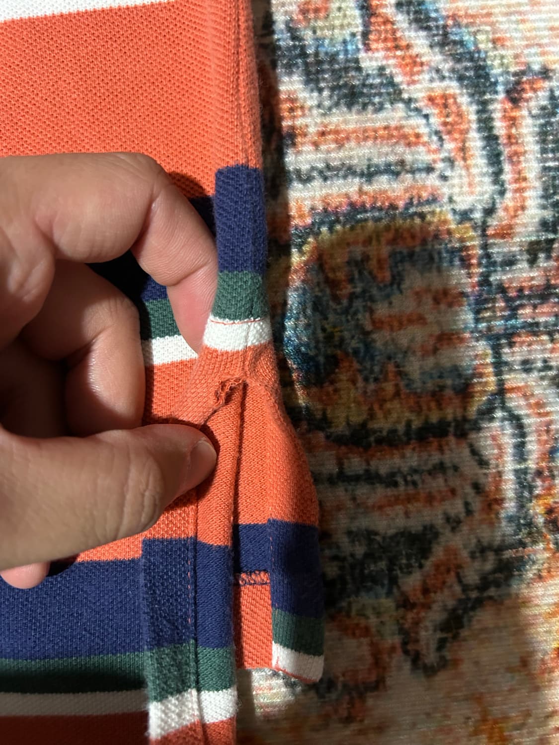 [L] 폴로 랄프로렌 오렌지 스트라이프 카라 반팔 상품이미지7