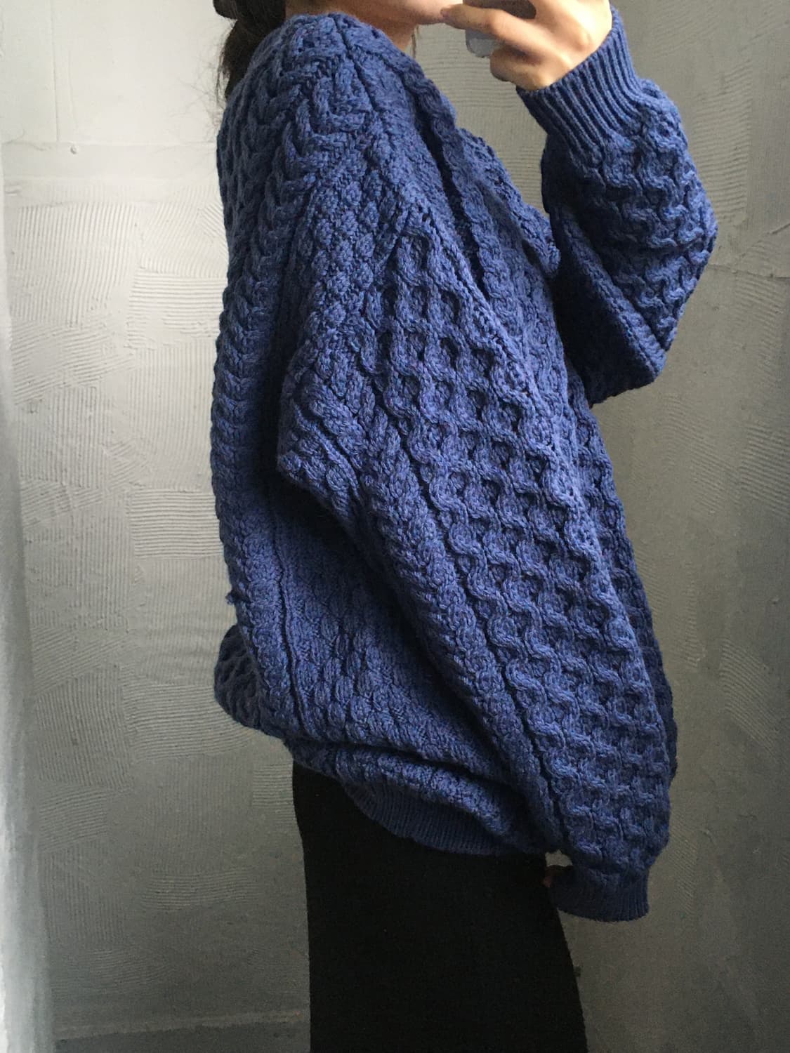 Aran Crafts 아란크래프트 블루 메리노울 크루넥 스웨터  상품이미지3