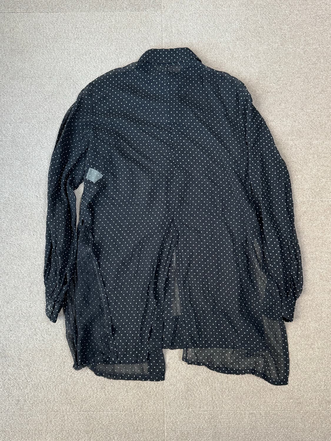 프랑스 비스코스 도트무늬 시어 셔츠 상품이미지5