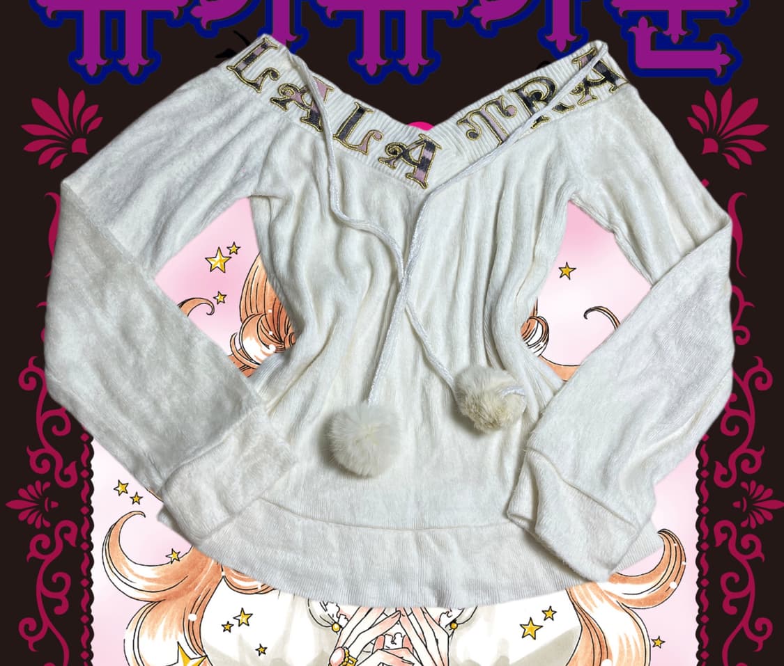 트랄랄라 트랄랄라 폼폼 오프숄더 니트 상품이미지1