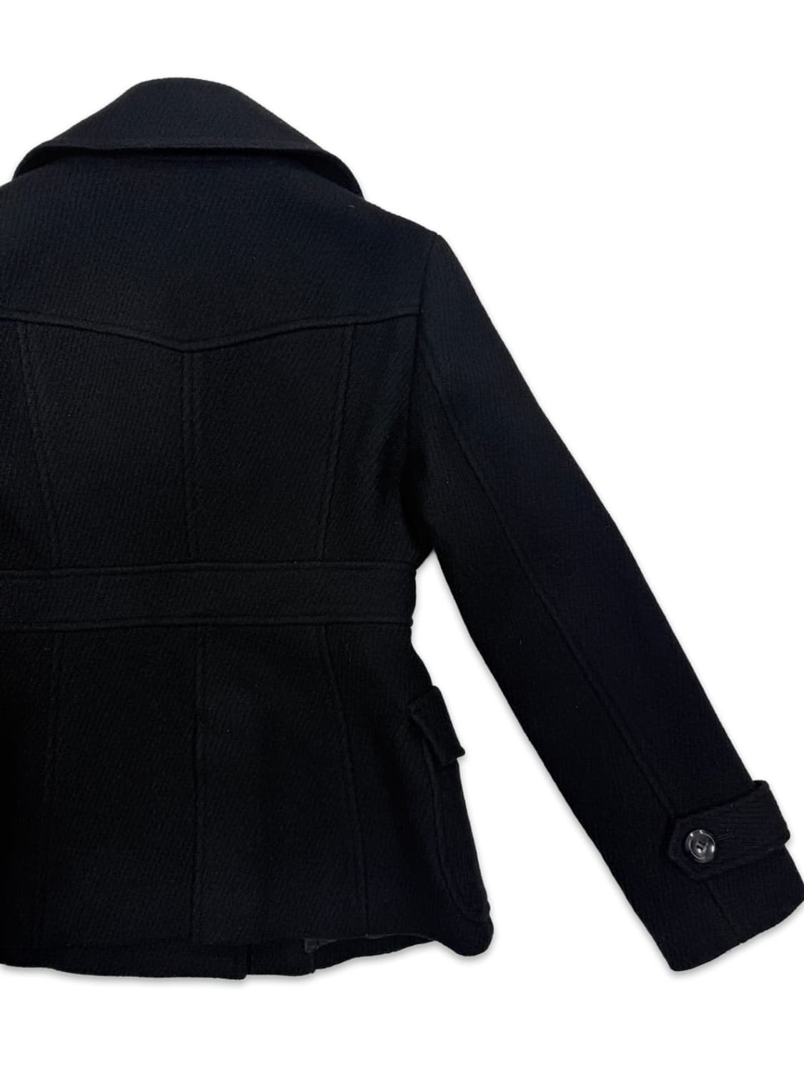 빈티지 FROM LOVE THREE 블랙 슬림 더블 하프 코트 상품이미지5