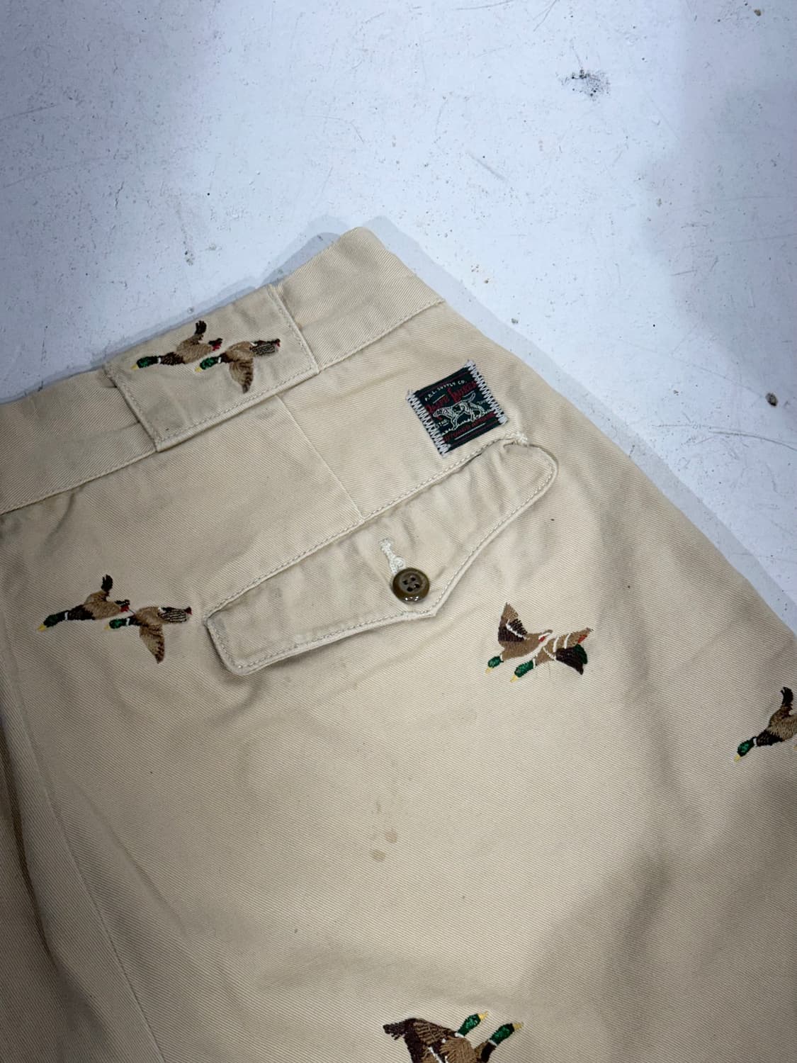 폴로 랄프 로렌 베이지 근본 천둥오리 자수 와이드 치노 팬츠 면바지  상품이미지6