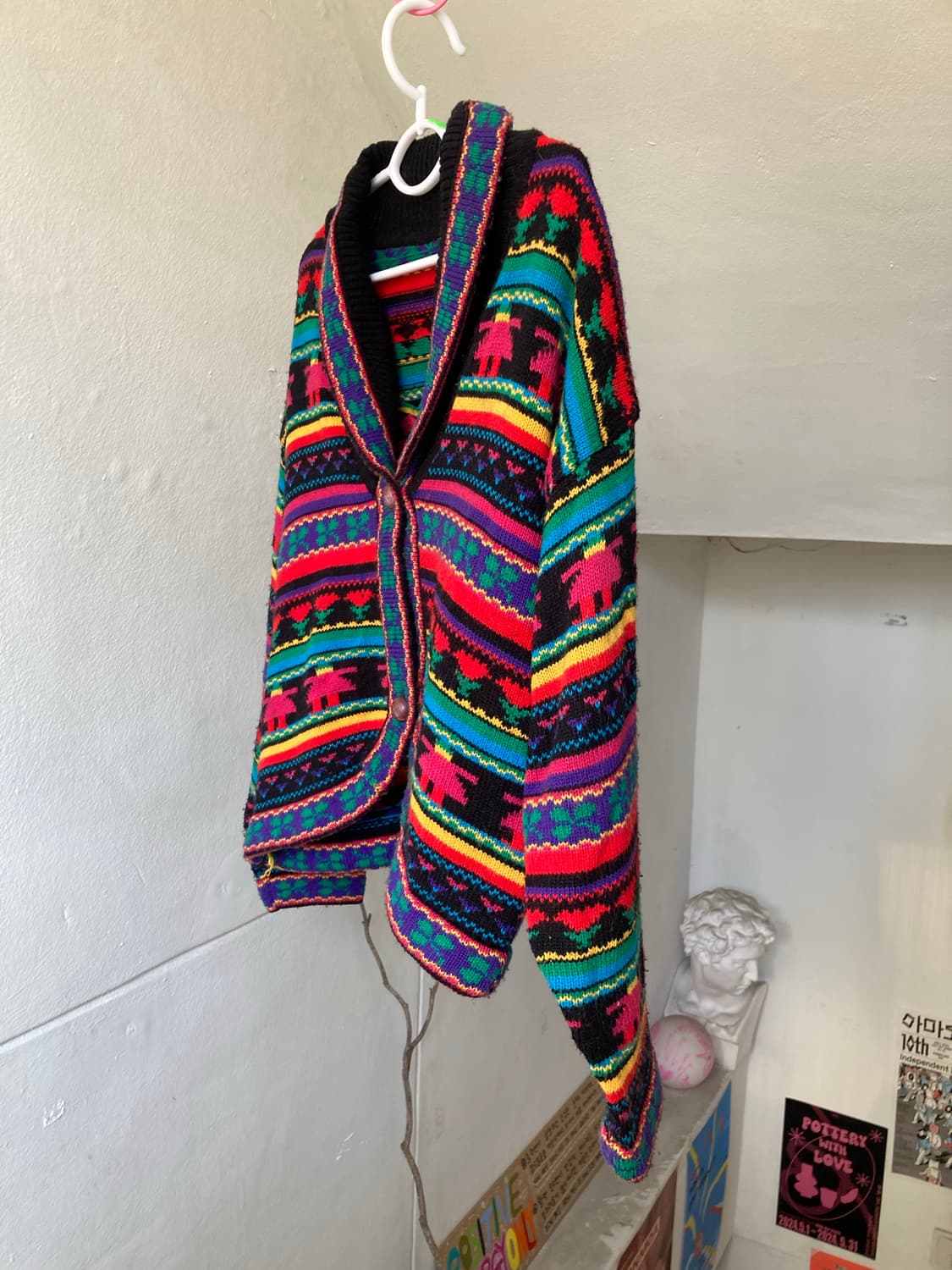 멕시코st 투버튼 패턴 가디건 상품이미지4