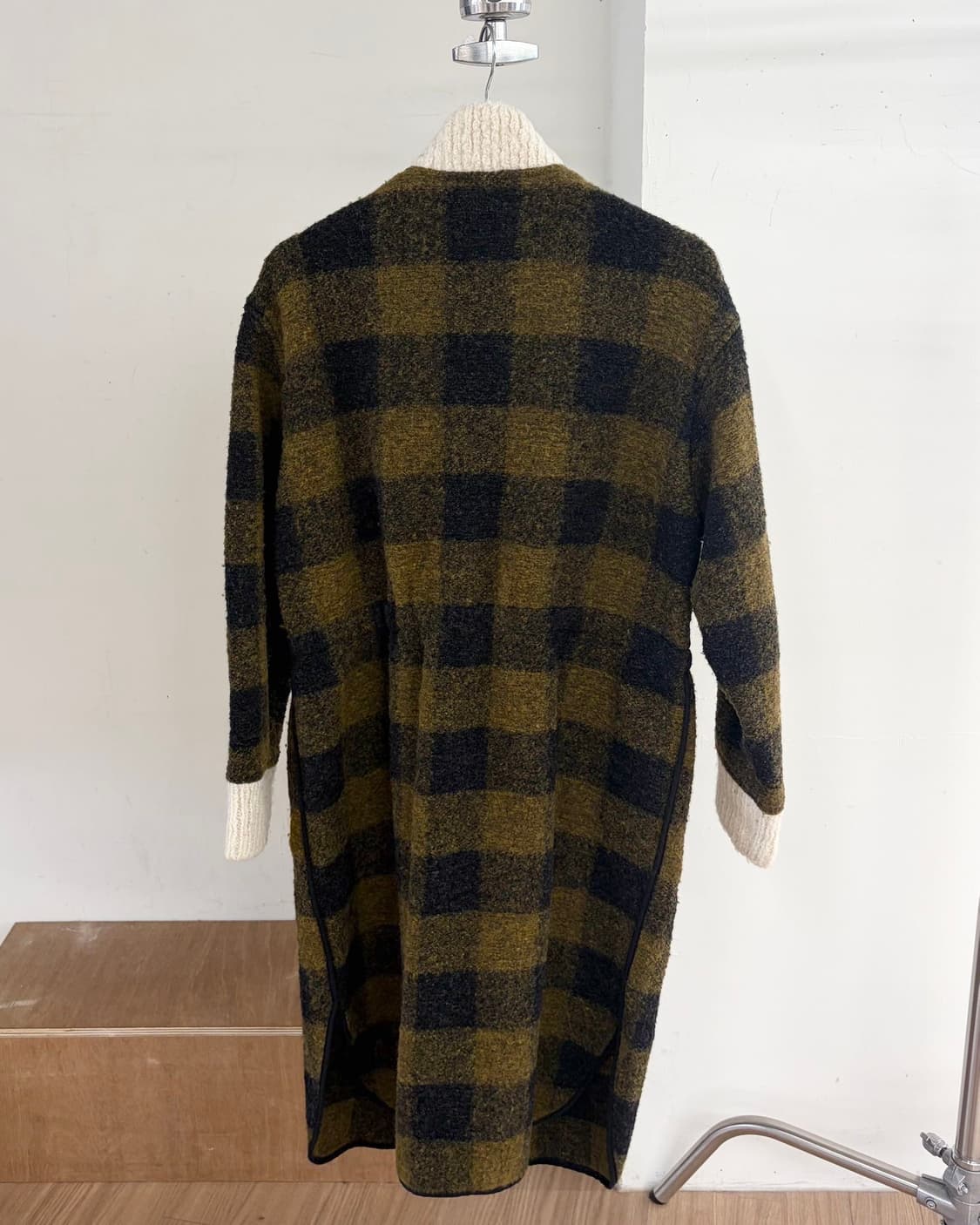 이자벨마랑 에뚜왈 딥옐로우 체크 울 롱 코트  상품이미지6