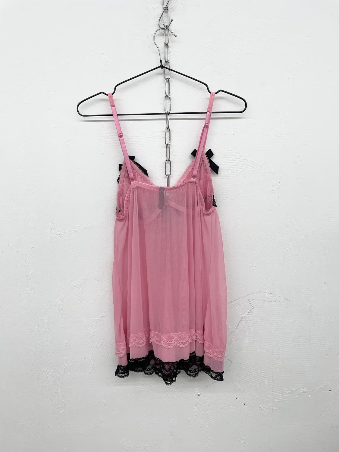 갸루 핑크 레이스 캉캉 슬립 상품이미지6